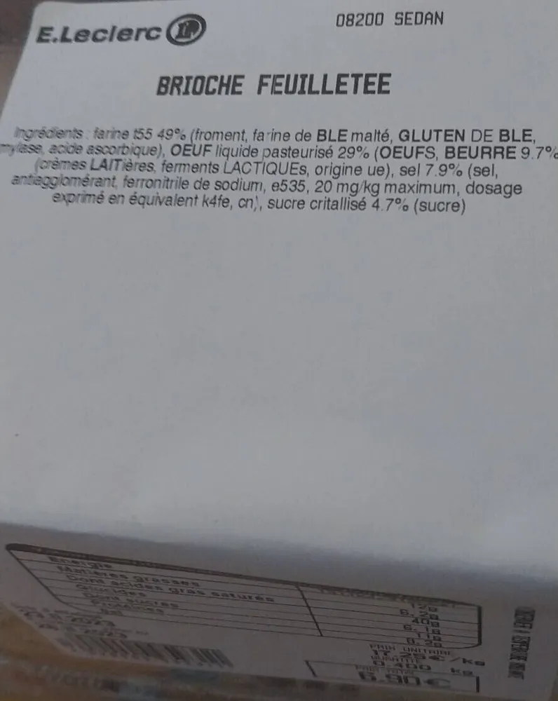 Brioche  Feuilletée