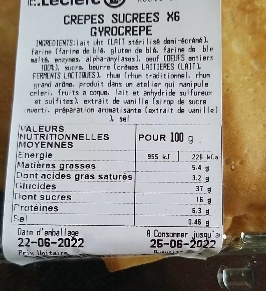 Crêpes sucre