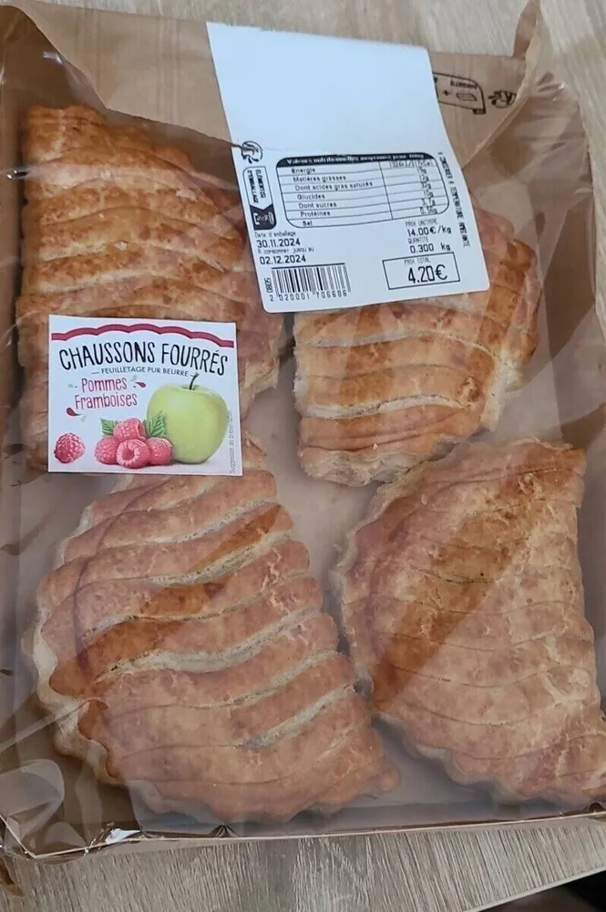CHAUSSONS FOURRES Pommes Framboises