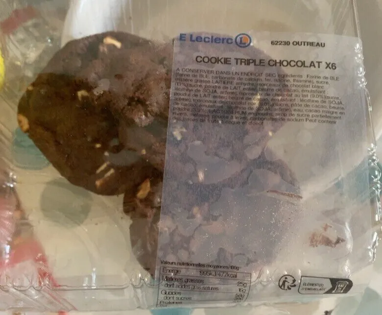 Cookie triple chocolat X6