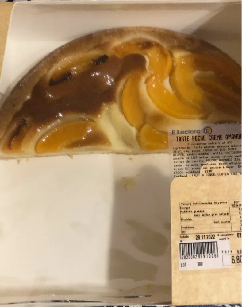 Tarte peche creme amande