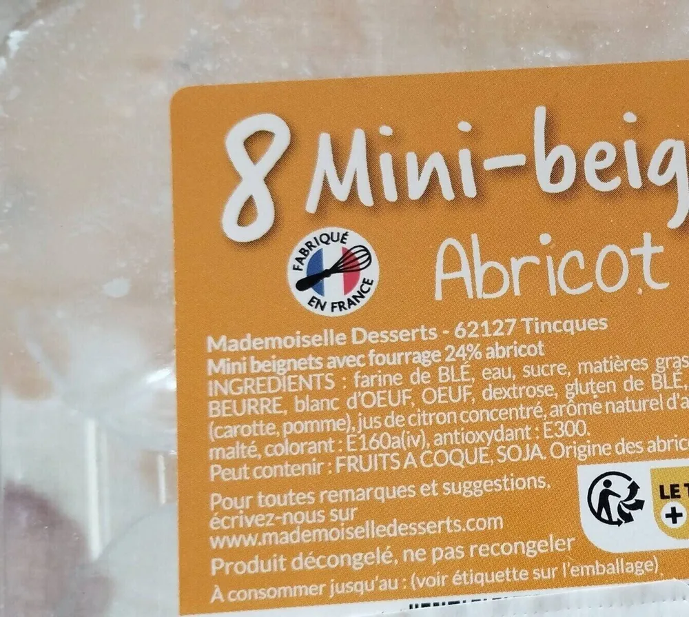 8 mini beignet abricot (produit décongelé)