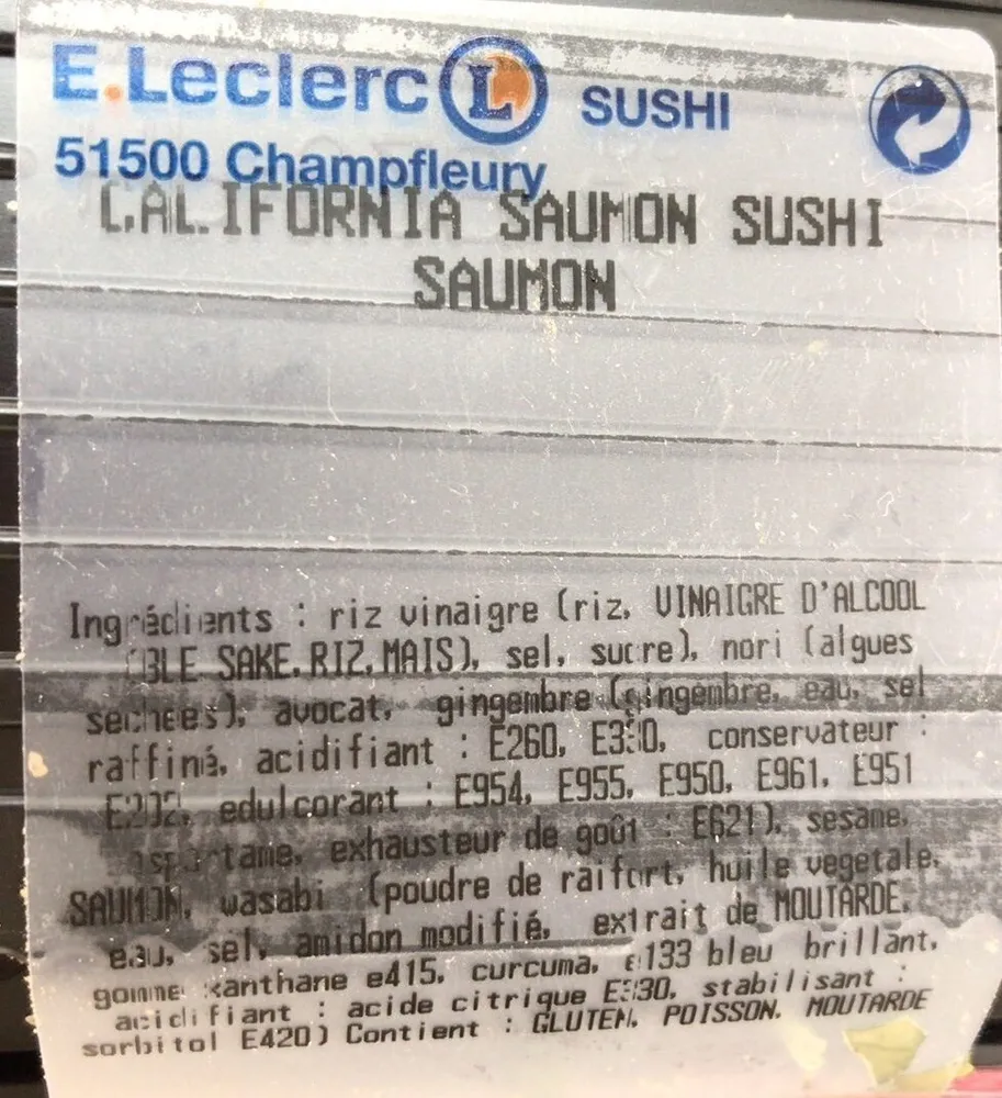 California saumon sushi