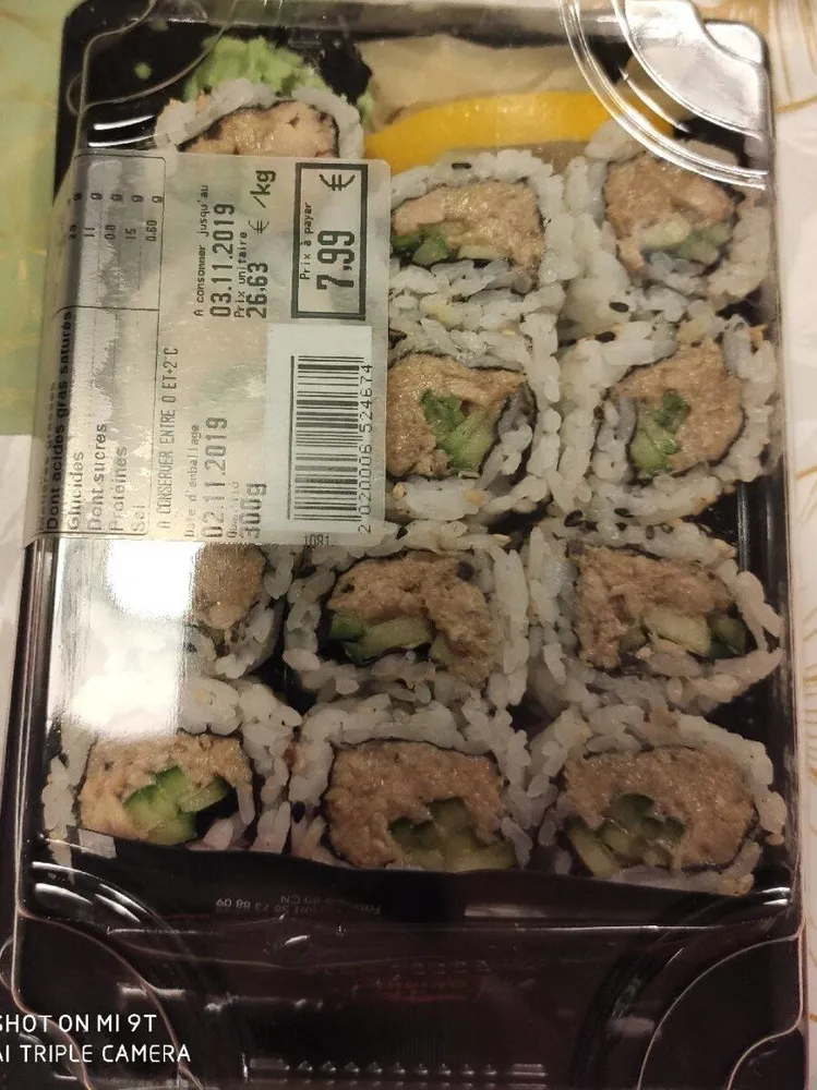 Sushi poulet rôti