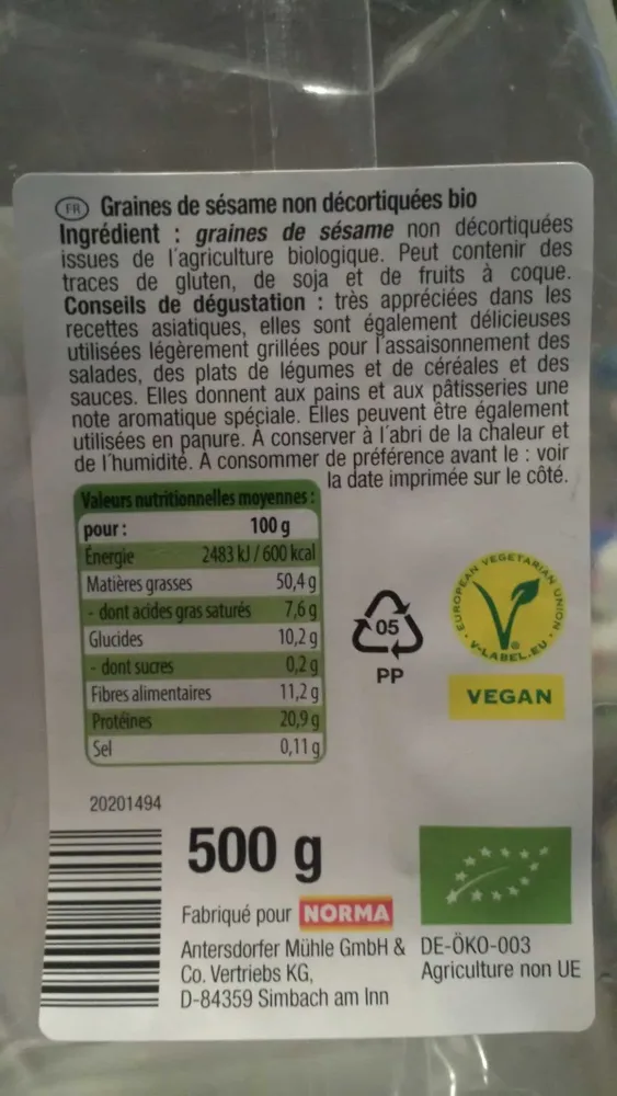 Graines de sésame bio