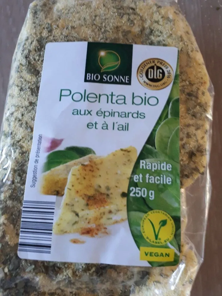 Polenta Bio aux épinards et à l'ail