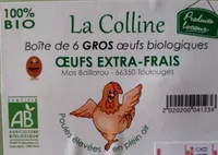 6 gros oeufs bio extra frais
