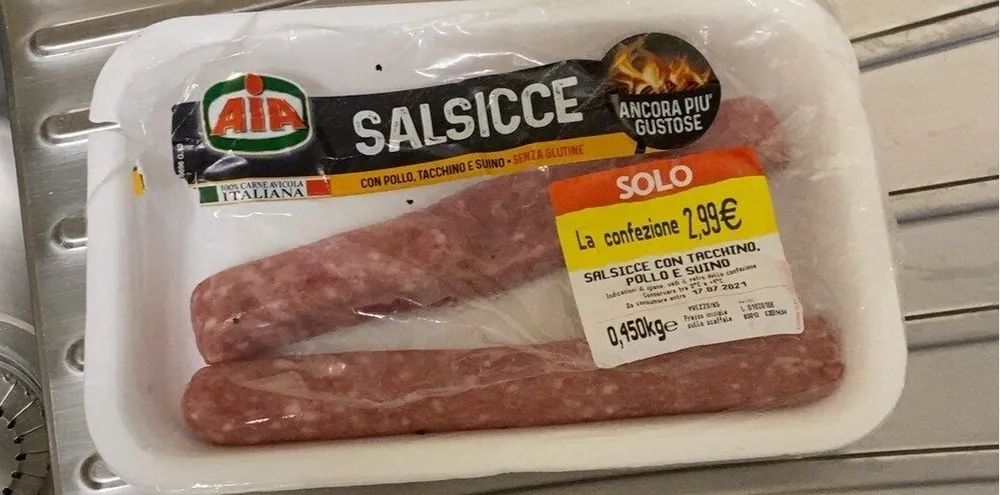 Salsiccia con pollo tacchino e suino