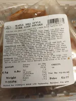 Maple Barbecue Style Pork Loin Steaks