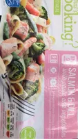 Salmon and dill with pasta snd veg
