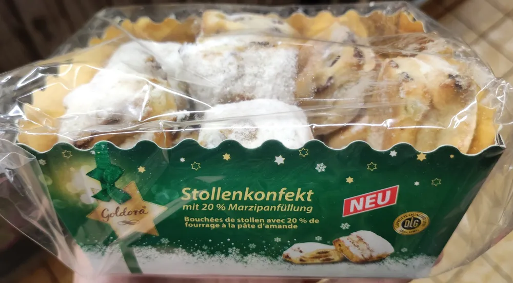Stollenkonfekt mit 20% Marzipanfüllung