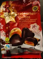 Lebkuchenherzen, fruchtig gefüllt, überzogen mit Zartbitterschokolade