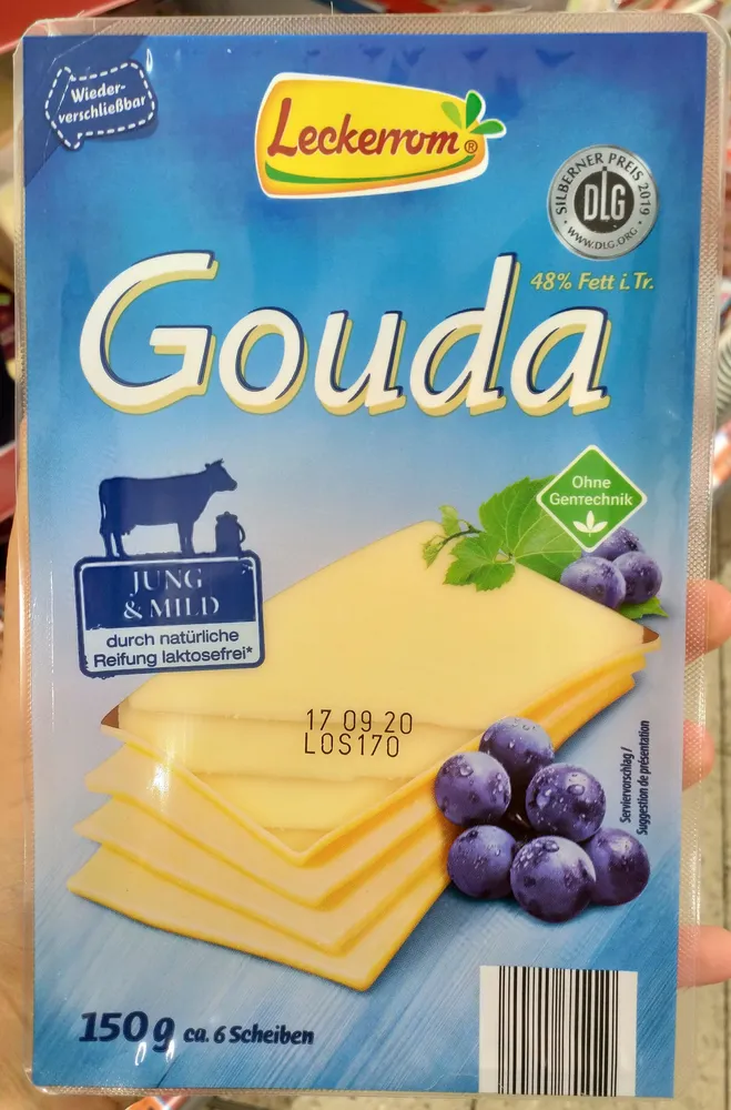 Gouda Käse in Scheiben