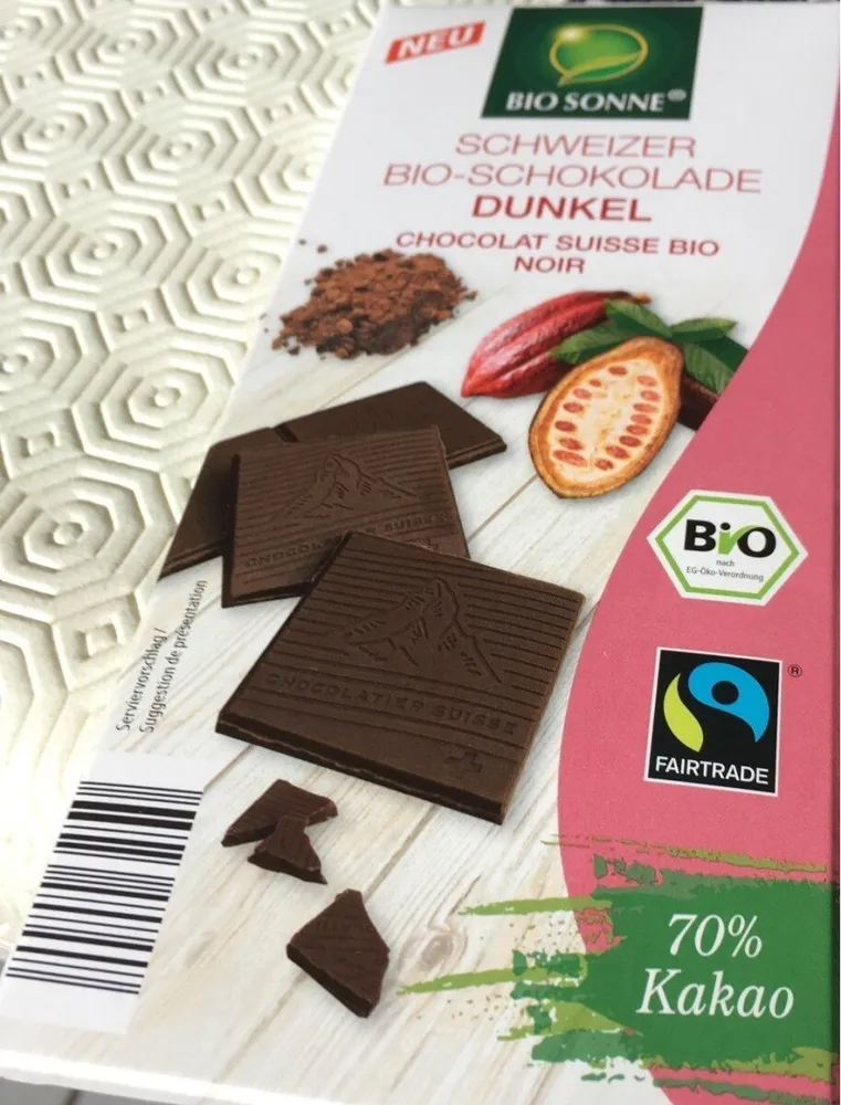 Schweizer bio-schokolade dunkel