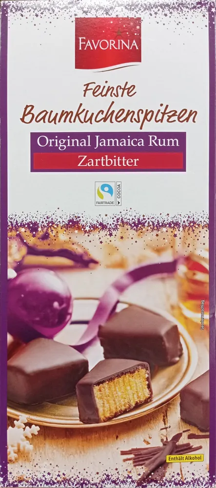 Feinste Baumkuchenspitzen Jamaica Rum Zartbitterschokolade