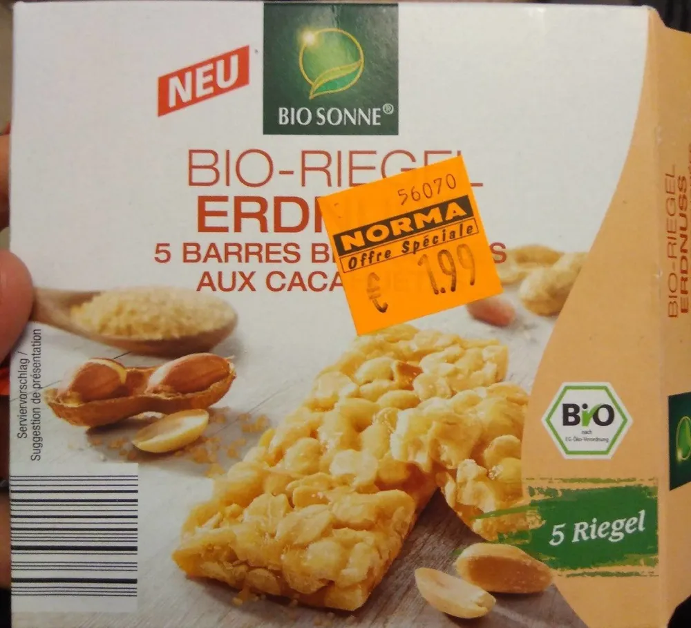 5 barres bio sucrées aux cacahuètes