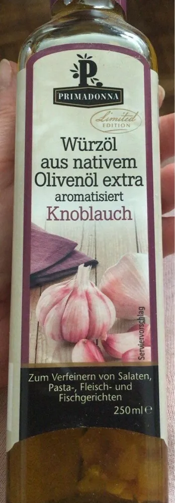 Würzöl aus nativem Olivenöl extra aromatisiert Knoblauch