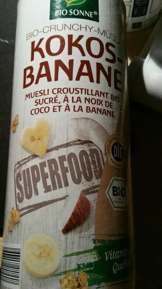 Bio crunchy muesli coco banane