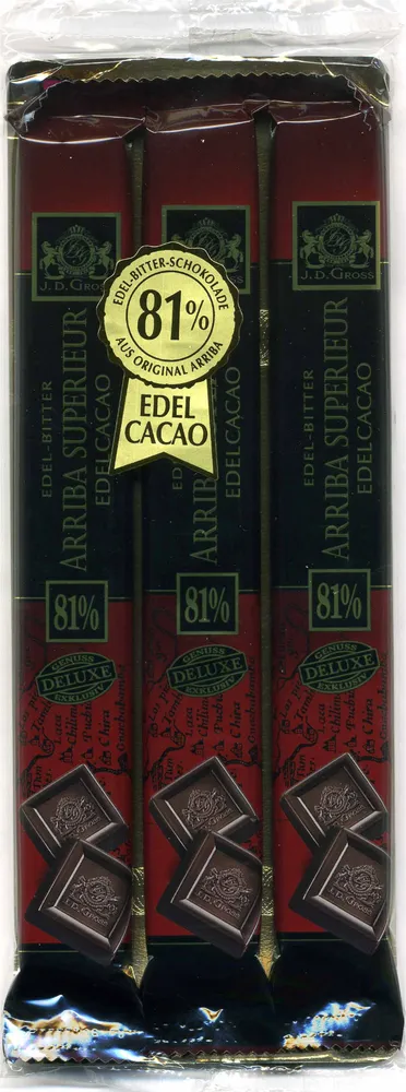 Edel-Bitter-Schokolade Arriba Superieur 81% Kakao