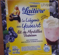 Liégeois au yaourt lit de myrtilles
