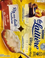 Riz au lait nature sur lit de caramel