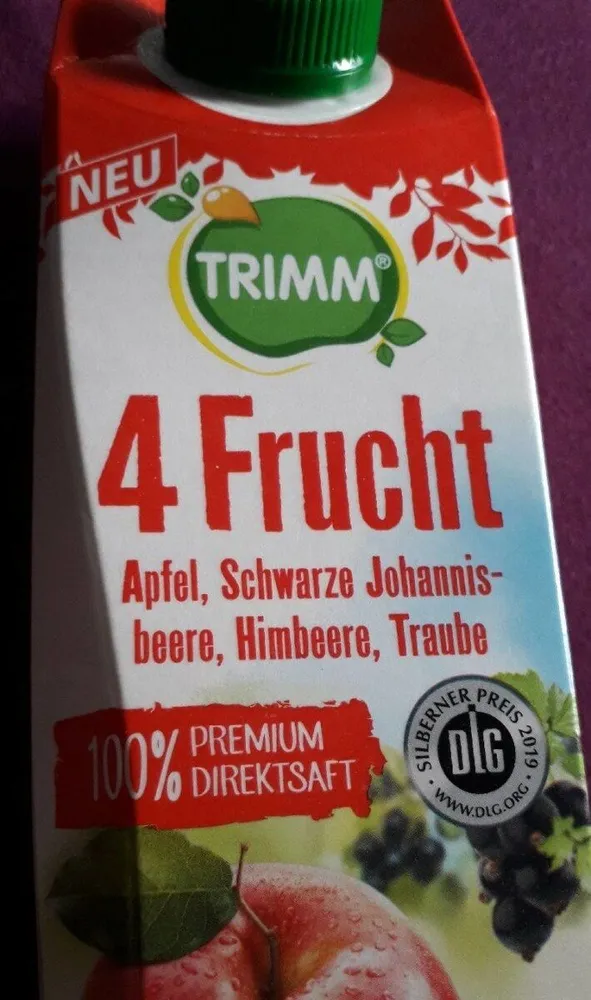 Jus 4 fruit pomme, cassis, framboise, raisin