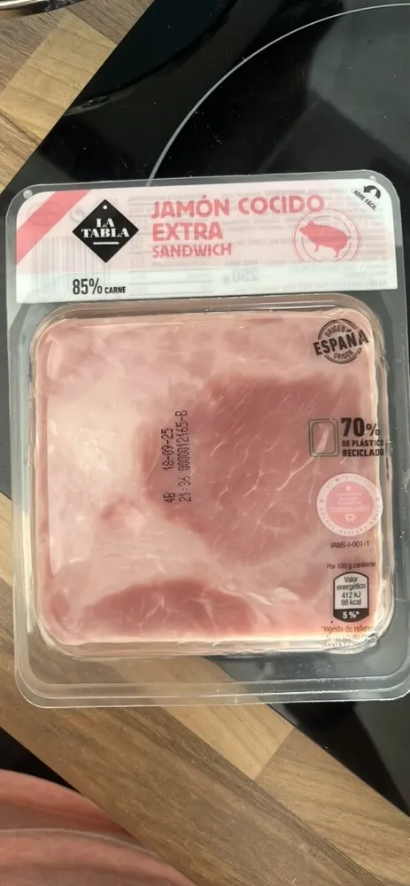 Jamón cocido sándwich