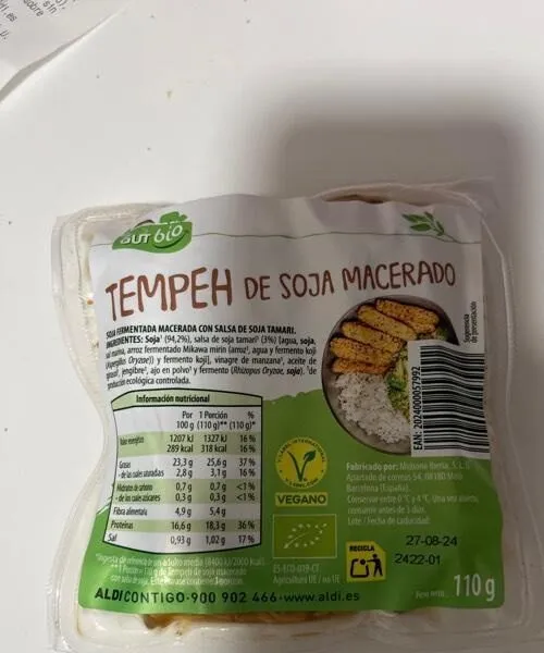 Tempeh de soja macerado