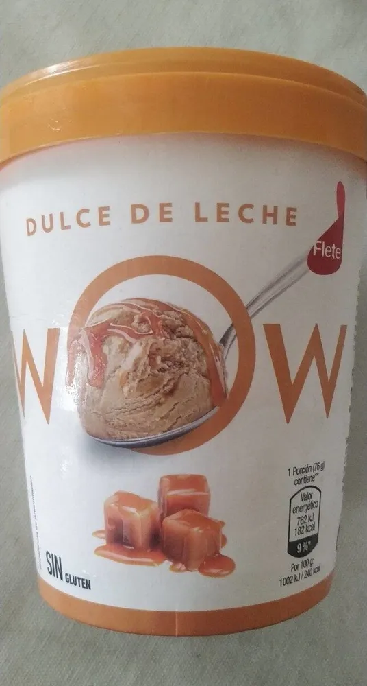 Helado crema sabor a dulce de leche
