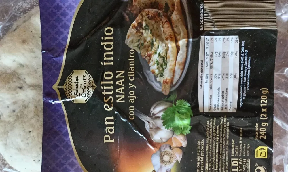 Pan estilo indio Naan