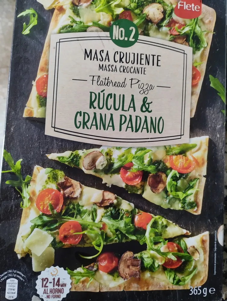 MASA CRUJIENTE MASSA CROCANTE Flatbread Pizza RÚCULA & GRANA PADANO