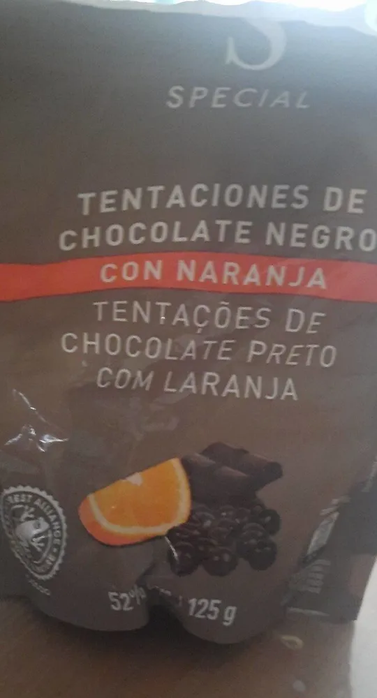 Tentaciones de chocolate negro con naranja