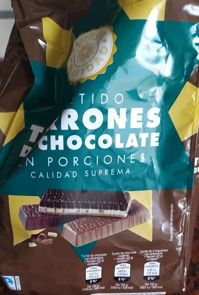 Surtido  turrones de chocolate