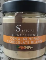 Crema crujiente con almendras y chocolate blanco