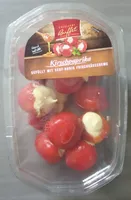 Kirschpaprika gefüllt mit Senf-Honig-Frischkäsecreme