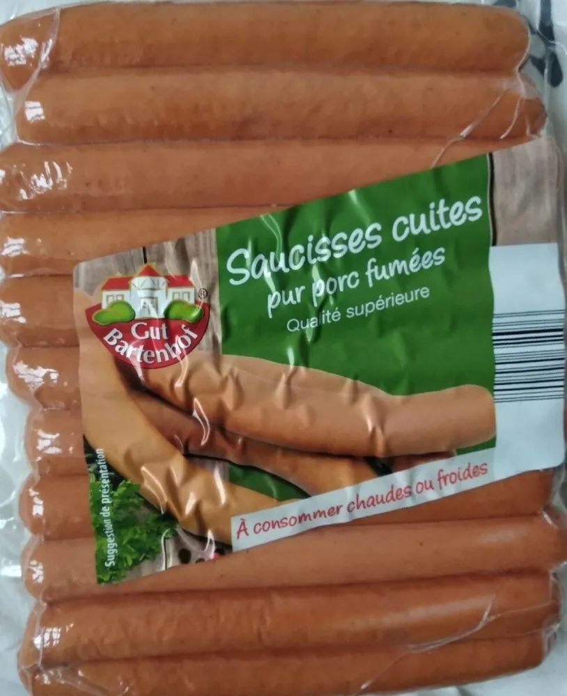 Saucisses cuites pur porc fumées