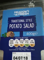 Diced potato and onion in mayonnaise with parsley