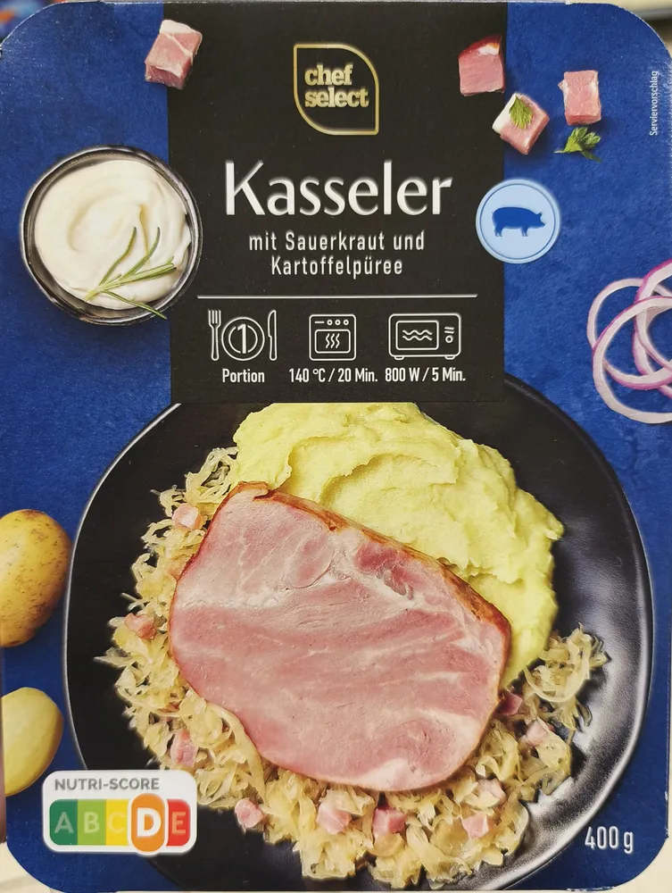 Kasseler mit Sauerkraut un Kartoffelpüree