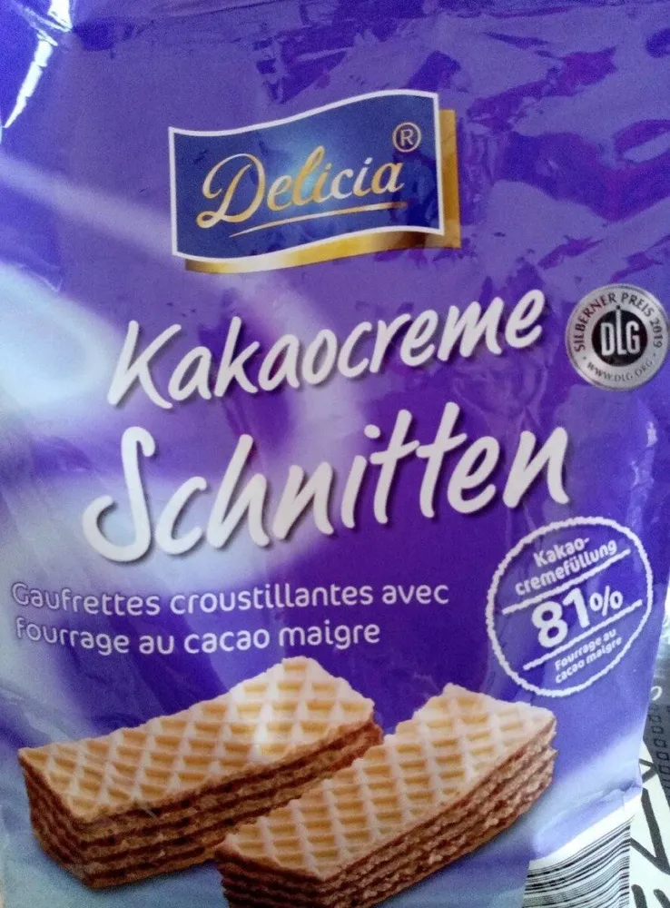 Gaufrette croustillante avec fourrage au cacao maigre