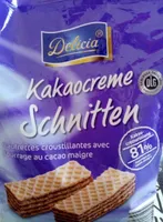 Gaufrette croustillante avec fourrage au cacao maigre