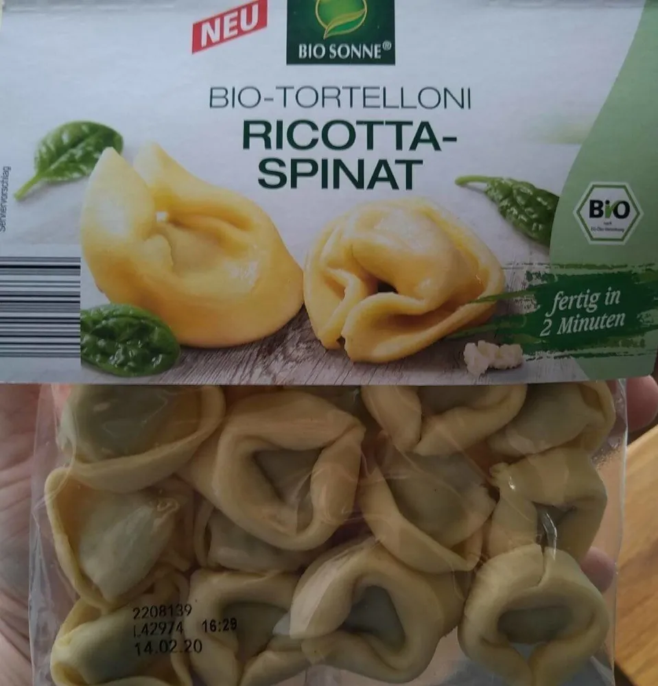 Bio-tortelloni ricotta spinat