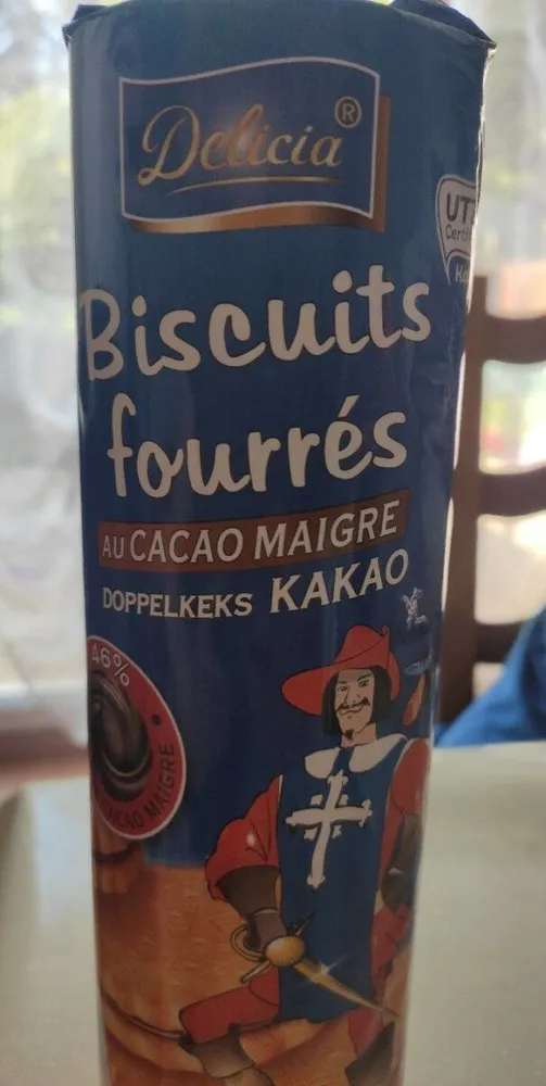 Biscuits fourrés au cacao maigre