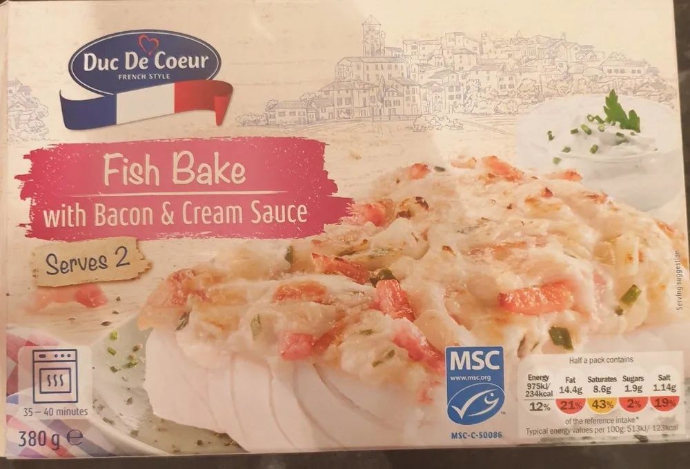 Fish bake (bacon & cream sauce)