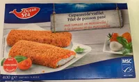 Filet de poisson pané a la tomate et au mozzarella
