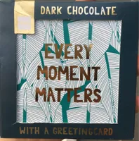 Dark chocolate with a greetingcard