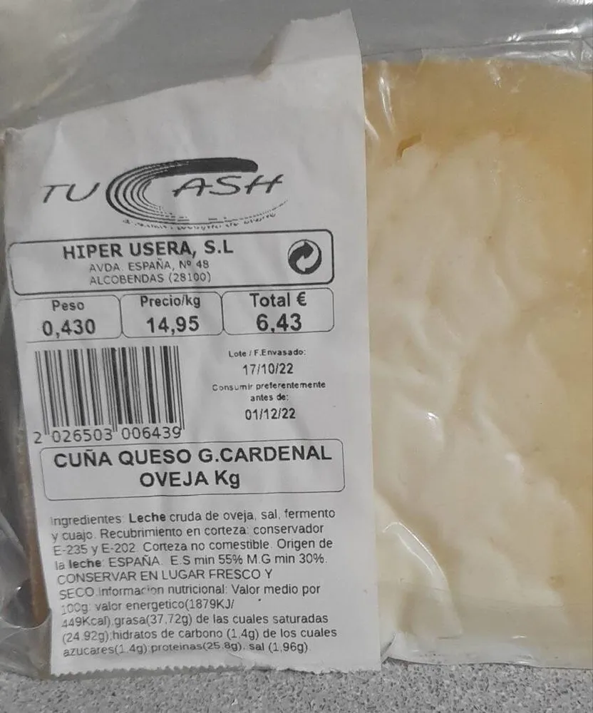 Cuña queso g cardenal oveja