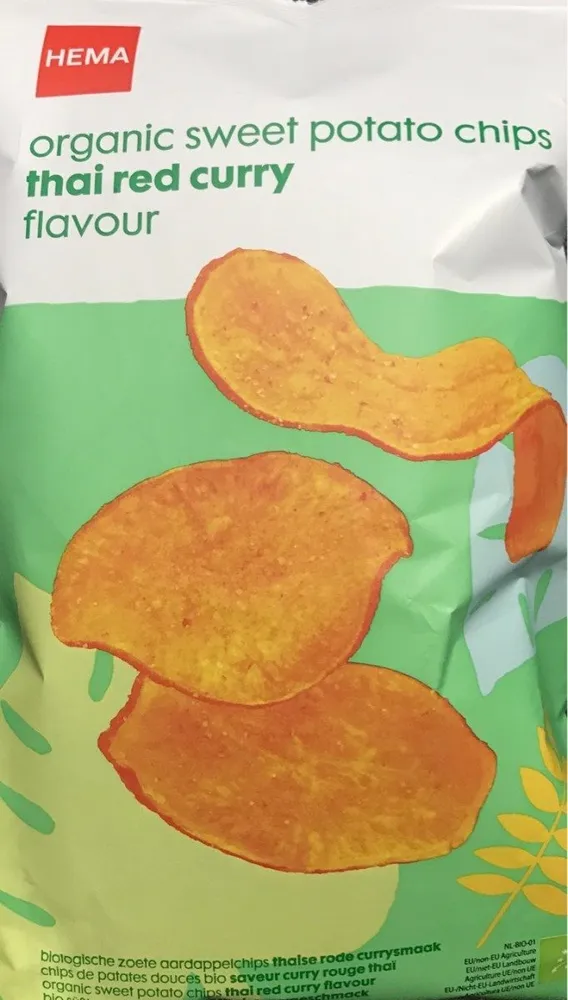 Organic sweet potato chips thai red curey