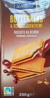 Biscuits au beurre fourrage chocolat