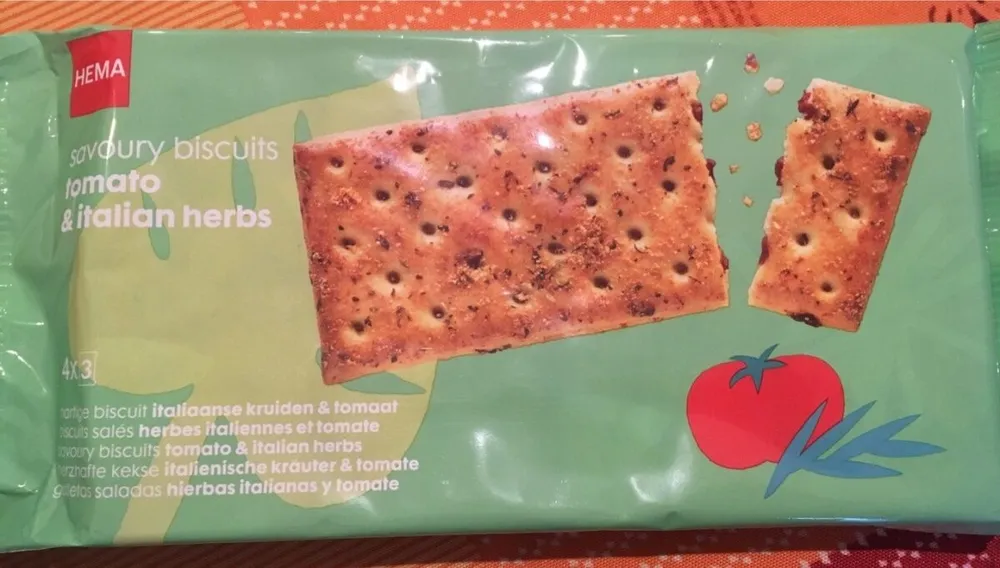 Savoury biscuits tomato italian herbs