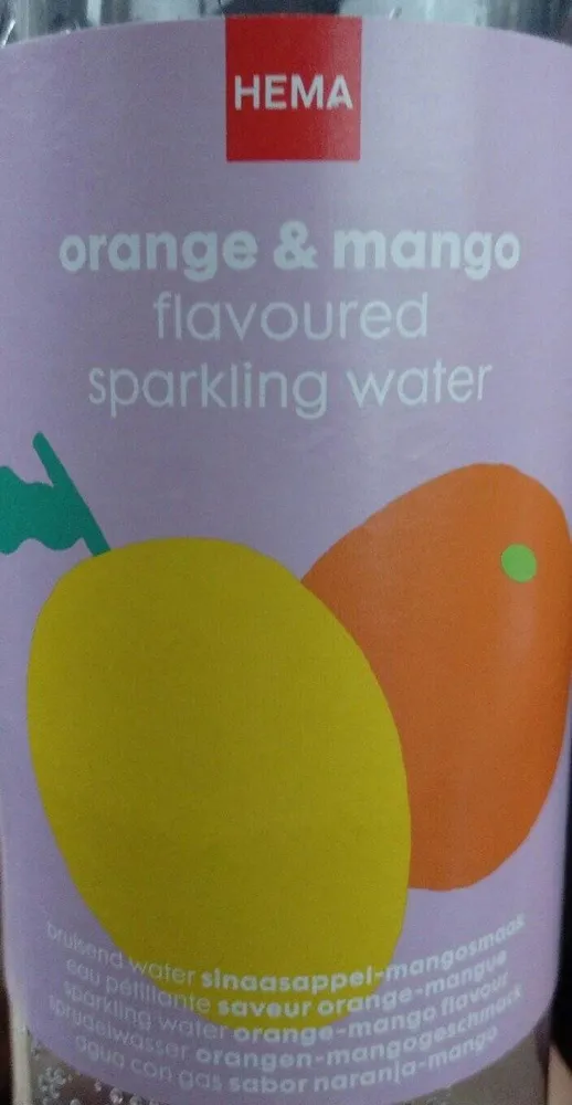 Orange and mango flavoured sparkling water